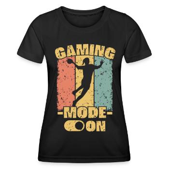 Frauenhandball retro Handball Muttertag - Frauen Funktions-T-Shirt - Schwarz - Vorne - AI Model Female 172 light (172cm)