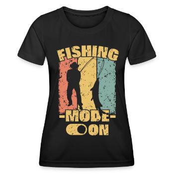 Pêche rétro - T-shirt sport Femme - noir - Devant - AI Model Female 172 light (172cm)