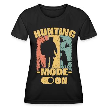Chasse rétro - T-shirt sport Femme - noir - Devant - AI Model Female 172 light (172cm)