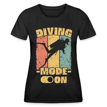 Tauchen retro - Frauen Funktions-T-Shirt - Schwarz - Vorne - AI Model Female 172 light (172cm)