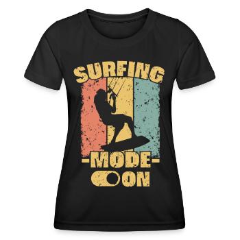 Kitesurf rétro - T-shirt sport Femme - noir - Devant - AI Model Female 172 light (172cm)