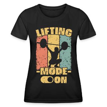 Frauen Gewichtheben retro - Frauen Funktions-T-Shirt - Schwarz - Vorne - AI Model Female 172 light (172cm)