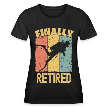 Plongée retraite rétro - T-shirt sport Femme - noir - Devant - AI Model Female 172 light (172cm)