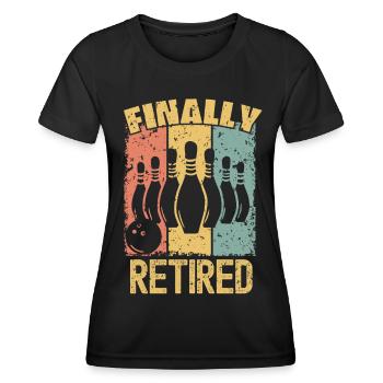 Bowling retraite rétro - T-shirt sport Femme - noir - Devant - AI Model Female 172 light (172cm)