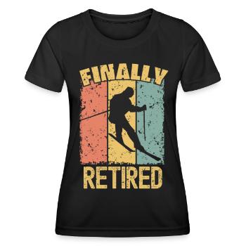 Retraite ski rétro - T-shirt sport Femme - noir - Devant - AI Model Female 172 light (172cm)