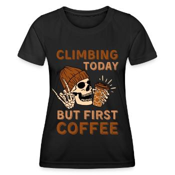Coffee and Climbing - Women's Functional T-Shirt - black - Front - AI Model Female 172 light (172cm)