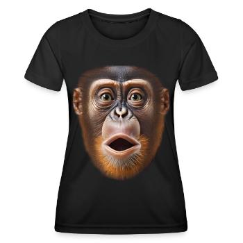 Funny Monkey T-Shirt - T-shirt sport Femme - noir - Devant - AI Model Female 172 light (172cm)