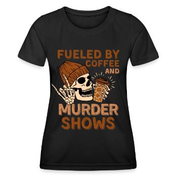 Coffee and Murder Shows - Women's Functional T-Shirt - black - Front - AI Model Female 172 light (172cm)