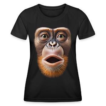 Funny Monkey T-Shirt - T-shirt sport Femme - noir - Devant - AI Model Female 172 light (172cm)