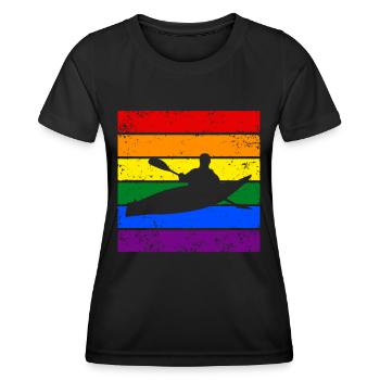 Kanufahren LGBTQ - Frauen Funktions-T-Shirt - Schwarz - Vorne - AI Model Female 172 light (172cm)