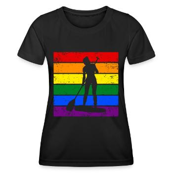 Paddleboard LGBTQ - Frauen Funktions-T-Shirt - Schwarz - Vorne - AI Model Female 172 light (172cm)