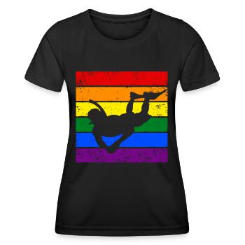 Snorkeling LGBTQ - T-shirt sport Femme - noir - Devant - AI Model Female 172 light (172cm)