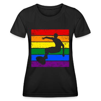 Surfen mit LGBTQ - Frauen Funktions-T-Shirt - Schwarz - Vorne - AI Model Female 172 light (172cm)