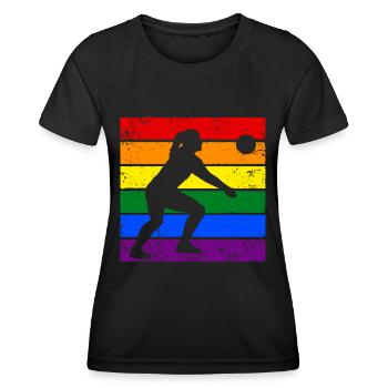Volleyball LGBTQ - T-shirt sport Femme - noir - Devant - AI Model Female 172 light (172cm)