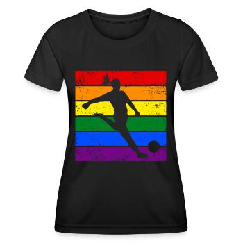 Frauenfußball LGBTQ - Frauen Funktions-T-Shirt - Schwarz - Vorne - AI Model Female 172 light (172cm)