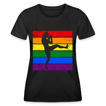 Frauen Kickboxen LGBTQ - Frauen Funktions-T-Shirt - Schwarz - Vorne - AI Model Female 172 light (172cm)