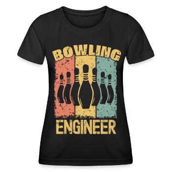 Ingénieur Bowling rétro - T-shirt sport Femme - noir - Devant - AI Model Female 172 light (172cm)