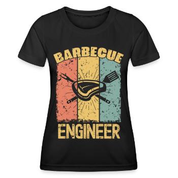 Ingénieur barbecue rétro - T-shirt sport Femme - noir - Devant - AI Model Female 172 light (172cm)
