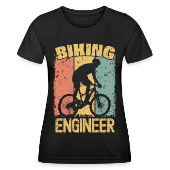 Biking Engineer retro - Women's Functional T-Shirt - black - Front - AI Model Female 172 light (172cm)