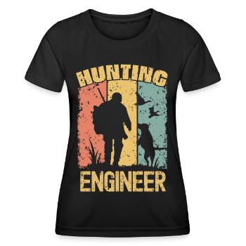 Ingénieur de chasse rétro - T-shirt sport Femme - noir - Devant - AI Model Female 172 light (172cm)