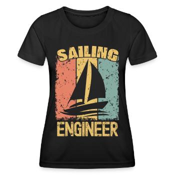 Sailing Engineer retro - Women's Functional T-Shirt - black - Front - AI Model Female 172 light (172cm)