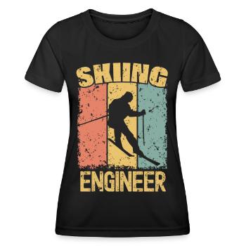 Ingénieur ski rétro - T-shirt sport Femme - noir - Devant - AI Model Female 172 light (172cm)