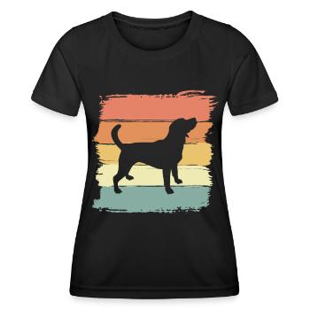 Beagle Retro - Frauen Funktions-T-Shirt - Schwarz - Vorne - AI Model Female 172 light (172cm)
