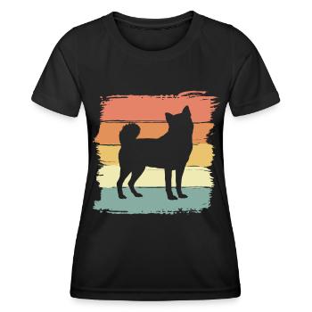 Akita retro - Frauen Funktions-T-Shirt - Schwarz - Vorne - AI Model Female 172 light (172cm)