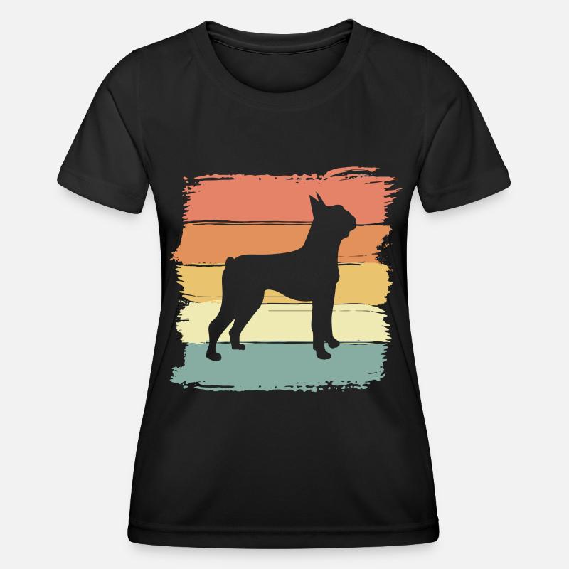 Boston-terrier retro - Women's Functional T-Shirt - black