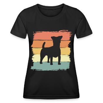 Russel-Terrier Retro - Frauen Funktions-T-Shirt - Schwarz - Vorne - AI Model Female 172 light (172cm)