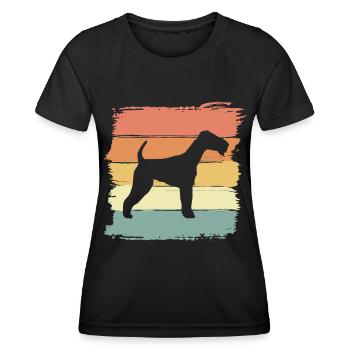 Schnauzer rétro - T-shirt sport Femme - noir - Devant - AI Model Female 172 light (172cm)