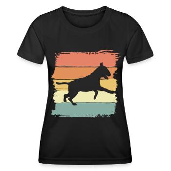 Pit-bull rétro - T-shirt sport Femme - noir - Devant - AI Model Female 172 light (172cm)