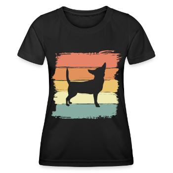 Chihuahua Retro - Frauen Funktions-T-Shirt - Schwarz - Vorne - AI Model Female 172 light (172cm)