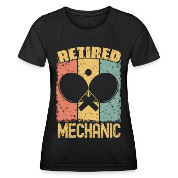 Table-tennis retired mechanic - Women's Functional T-Shirt - black - Front - AI Model Female 172 light (172cm)