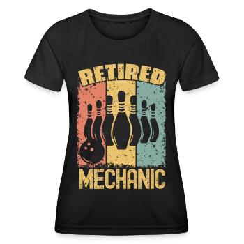 Bowling-Mechaniker im Ruhestand - Frauen Funktions-T-Shirt - Schwarz - Vorne - AI Model Female 172 light (172cm)