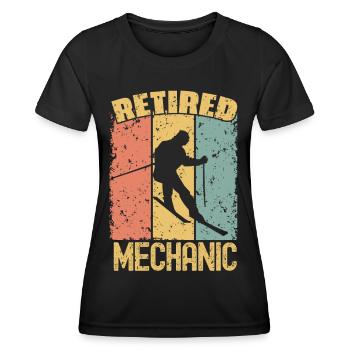 Skiing retired mechanic - Women's Functional T-Shirt - black - Front - AI Model Female 172 light (172cm)