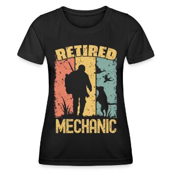Jagd pensionierter Mechaniker - Frauen Funktions-T-Shirt - Schwarz - Vorne - AI Model Female 172 light (172cm)