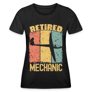 Gliding retired mechanic - Women's Functional T-Shirt - black - Front - AI Model Female 172 light (172cm)