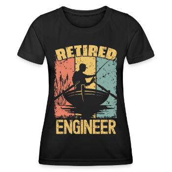 Fishing retired engineer - Women's Functional T-Shirt - black - Front - AI Model Female 172 light (172cm)