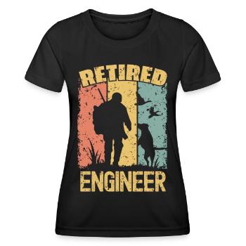 Hunting retired engineer - Women's Functional T-Shirt - black - Front - AI Model Female 172 light (172cm)