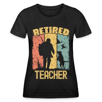 Professeur de chasse à la retraite - T-shirt sport Femme - noir - Devant - AI Model Female 172 light (172cm)