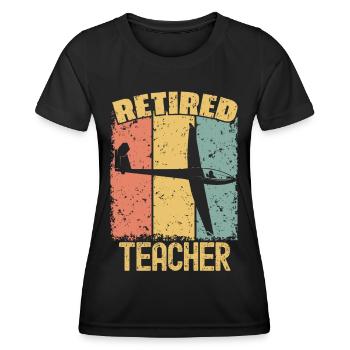 Professeur de vol à voile à la retraite - T-shirt sport Femme - noir - Devant - AI Model Female 172 light (172cm)
