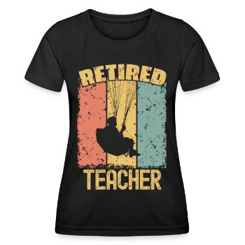 Gleitschirmfliegen pensionierter Lehrer - Frauen Funktions-T-Shirt - Schwarz - Vorne - AI Model Female 172 light (172cm)