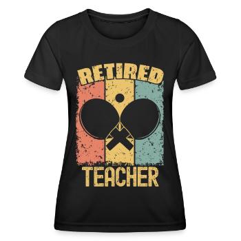 Professeur de tennis de table à la retraite - T-shirt sport Femme - noir - Devant - AI Model Female 172 light (172cm)