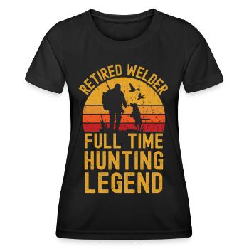 Pensionierte Schweißerjagd-Legende - Frauen Funktions-T-Shirt - Schwarz - Vorne - AI Model Female 172 light (172cm)