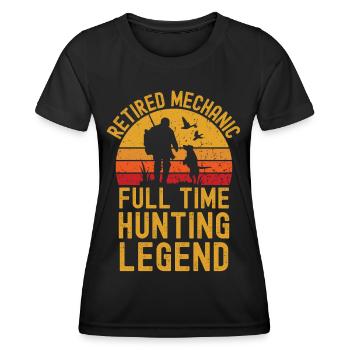 Retired mechanic hunting legend - Women's Functional T-Shirt - black - Front - AI Model Female 172 light (172cm)
