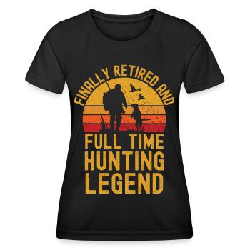 Légende de la retraite et de la chasse - T-shirt sport Femme - noir - Devant - AI Model Female 172 light (172cm)