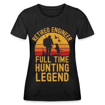 Retired engineer hunting legend - Women's Functional T-Shirt - black - Front - AI Model Female 172 light (172cm)