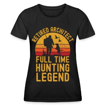 Retired architect hunting legend - Women's Functional T-Shirt - black - Front - AI Model Female 172 light (172cm)