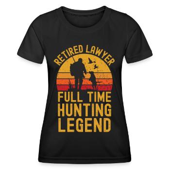Retired lawyer hunting legend - Women's Functional T-Shirt - black - Front - AI Model Female 172 light (172cm)